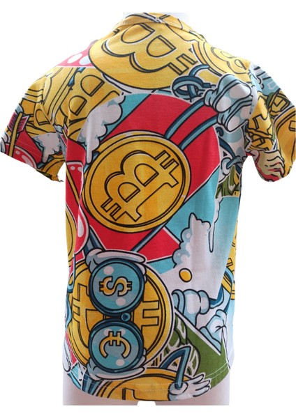 Erkek Çocuk T-Shirt Dijital Coin Baskılı Çok Renkli 2-3 Yaş fiyatları