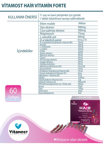Vitamin Forte Intense 60 Soft Jel Kapsül