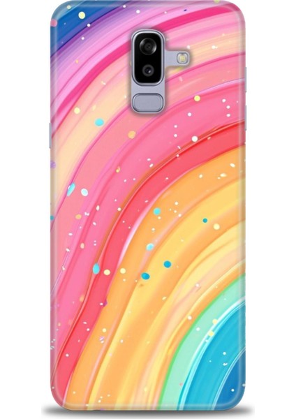 Samsung Galaxy J8 Hd Baskılı Kılıf + Seramik Tam Kaplayan Ekran Koruyucu 415