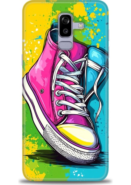 Samsung Galaxy J8 Hd Baskılı Kılıf + Seramik Tam Kaplayan Ekran Koruyucu 441