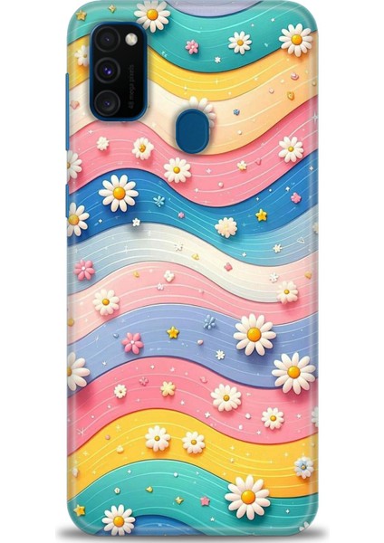 Samsung Galaxy M21 Hd Baskılı Kılıf + Seramik Tam Kaplayan Ekran Koruyucu 418