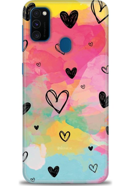 Samsung Galaxy M21 Hd Baskılı Kılıf + Seramik Tam Kaplayan Ekran Koruyucu 417