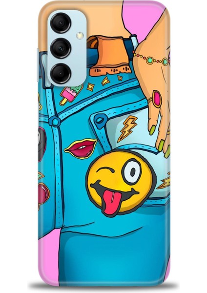Samsung Galaxy M14 5g Hd Baskılı Kılıf + Seramik Tam Kaplayan Ekran Koruyucu 448