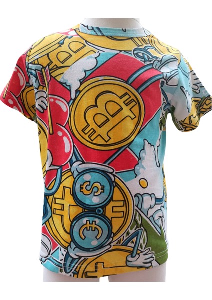 Erkek Çocuk T-Shirt Dijital Coin Baskılı Çok Renkli 4-5 Yaş Çok Renkli fiyatları