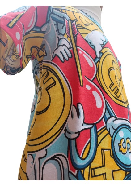 Erkek Çocuk T-Shirt Dijital Coin Baskılı Çok Renkli 4-5 Yaş Çok Renkli indirimleri