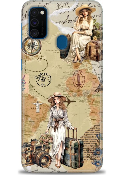 Samsung Galaxy M21 Hd Baskılı Kılıf + Seramik Tam Kaplayan Ekran Koruyucu 270