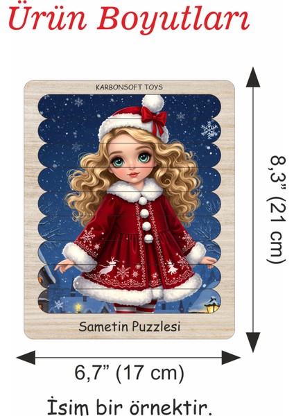 Çocuk Bulmaca Oyuncakları, Noel Oyuncakları, Montessori Oyunu, Geyik ve Kız Temalı 2+ Bulmacalar