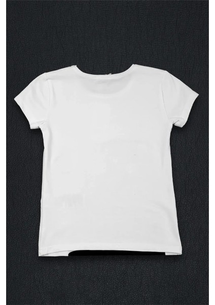 Kız Bebek Beyaz Siyah Kedi Detaylı Yazlık Tişört fiyatları