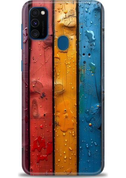 Samsung Galaxy M21 Hd Baskılı Kılıf + Seramik Tam Kaplayan Ekran Koruyucu 435