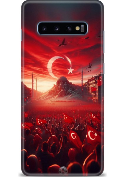 Samsung Galaxy S10 Plus Hd Baskılı Kılıf + Seramik Tam Kaplayan Ekran Koruyucu 39