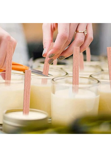 Ahşap Mum Fitili Soya Fitili Bardak Mum Fitili (50 Adet) fiyatları