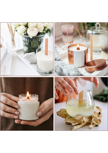Ahşap Mum Fitili Soya Fitili Bardak Mum Fitili (50 Adet) fırsatları