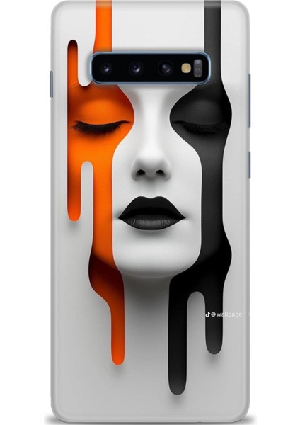Samsung Galaxy S10 Plus Hd Baskılı Kılıf + Seramik Tam Kaplayan Ekran Koruyucu 143