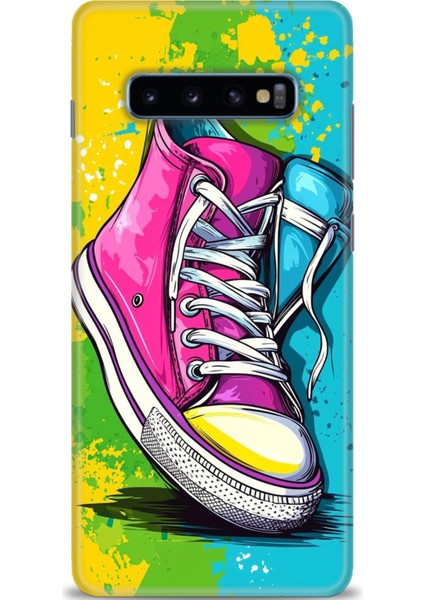 Samsung Galaxy S10 Plus Hd Baskılı Kılıf + Seramik Tam Kaplayan Ekran Koruyucu 441