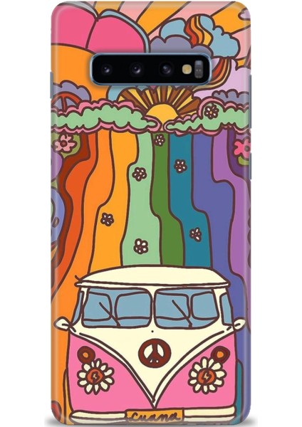 Samsung Galaxy S10 Plus Hd Baskılı Kılıf + Seramik Tam Kaplayan Ekran Koruyucu 445