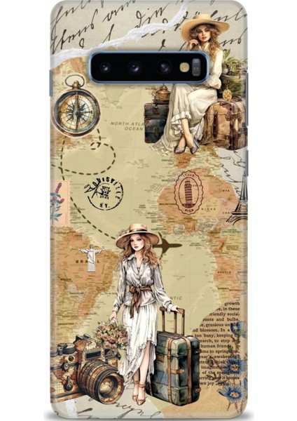 Samsung Galaxy S10 Plus Hd Baskılı Kılıf + Seramik Tam Kaplayan Ekran Koruyucu 270