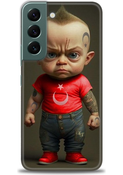 Samsung Galaxy S22 Hd Baskılı Kılıf + Seramik Tam Kaplayan Ekran Koruyucu 244