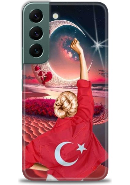Samsung Galaxy S22 Hd Baskılı Kılıf + Seramik Tam Kaplayan Ekran Koruyucu 249