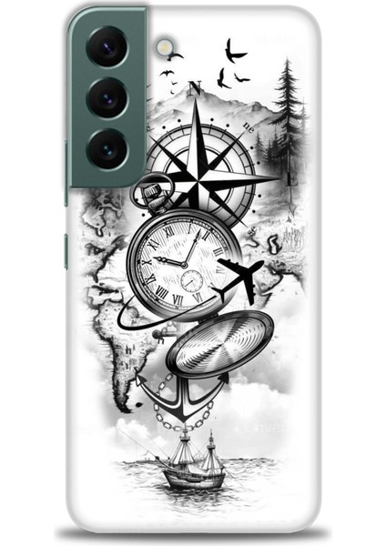 Samsung Galaxy S22 Hd Baskılı Kılıf + Seramik Tam Kaplayan Ekran Koruyucu 84