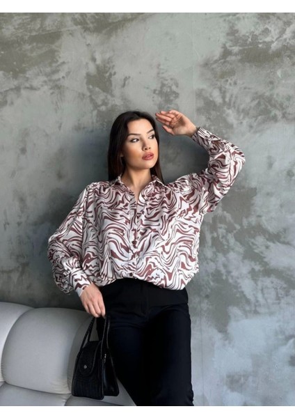 Desenli Dökümlü Saten Gömlek fiyatları