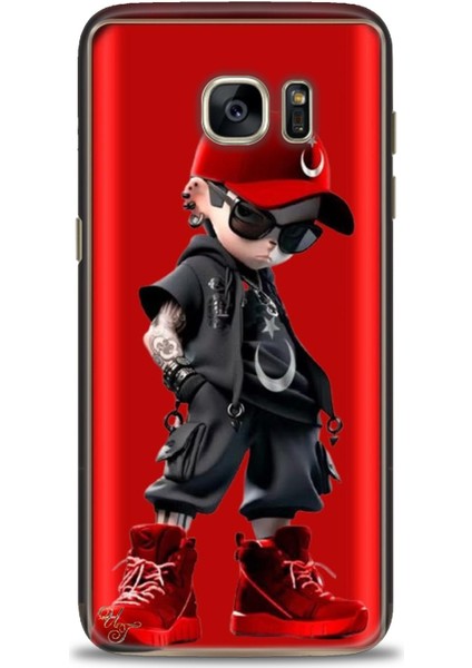 Samsung Galaxy S7 Edge Hd Baskılı Kılıf + Seramik Tam Kaplayan Ekran Koruyucu 250