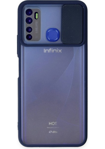 Infinix Hot 9 Kılıf Palm Buzlu Kamera Sürgülü Silikon - Lacivert Zrnet