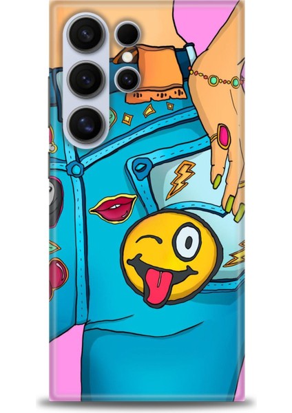 Samsung Galaxy S24 Ultra Hd Baskılı Kılıf + Seramik Tam Kaplayan Ekran Koruyucu 448