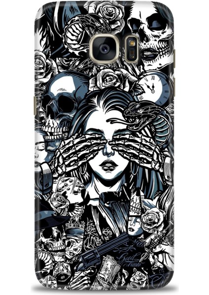 Samsung Galaxy S7 Edge Hd Baskılı Kılıf + Seramik Tam Kaplayan Ekran Koruyucu 352