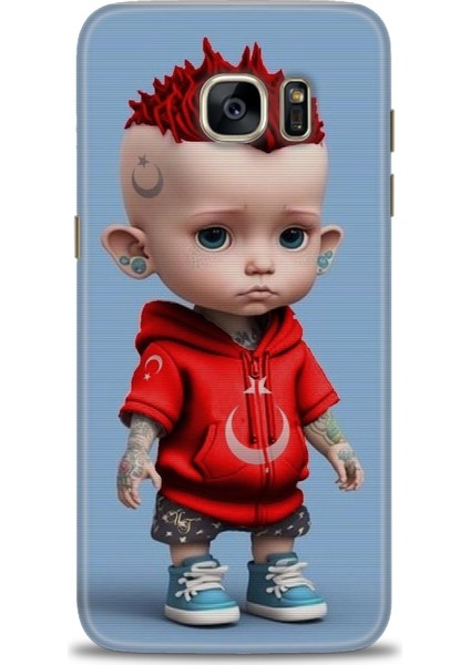 Samsung Galaxy S7 Edge Hd Baskılı Kılıf + Seramik Tam Kaplayan Ekran Koruyucu 242