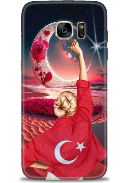 Samsung Galaxy S7 Edge Hd Baskılı Kılıf + Seramik Tam Kaplayan Ekran Koruyucu 249