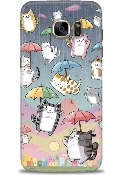 Samsung Galaxy S7 Edge Hd Baskılı Kılıf + Seramik Tam Kaplayan Ekran Koruyucu 412