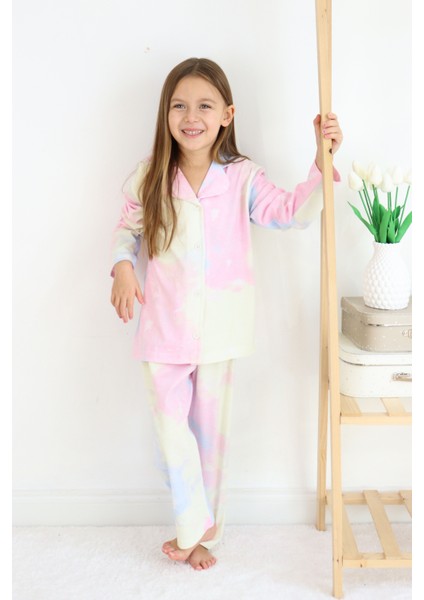 Kız Çocuk Pamuklu Düğmeli Pijama Takımı modelleri