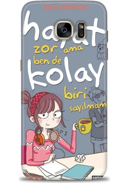 Samsung Galaxy S7 Edge Hd Baskılı Kılıf + Seramik Tam Kaplayan Ekran Koruyucu 163