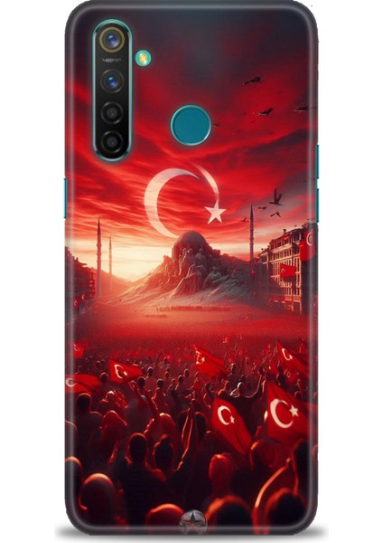 Realme 5 Pro Kılıf Hd Baskılı Kılıf + Seramik Tam Kaplayan Ekran Koruyucu 39