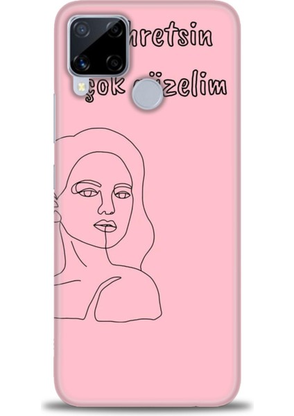 Realme C15 Kılıf Hd Baskılı Kılıf + Seramik Tam Kaplayan Ekran Koruyucu 162