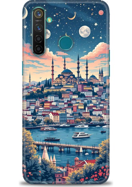 Realme 5 Pro Kılıf Hd Baskılı Kılıf + Seramik Tam Kaplayan Ekran Koruyucu 223