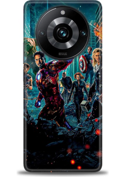 Realme 11 Pro Plus Kılıf Hd Baskılı Kılıf + Seramik Tam Kaplayan Ekran Koruyucu 100