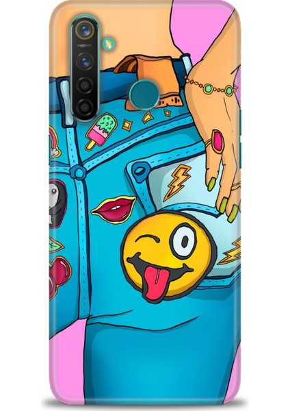 Realme 5 Pro Kılıf Hd Baskılı Kılıf + Seramik Tam Kaplayan Ekran Koruyucu 448