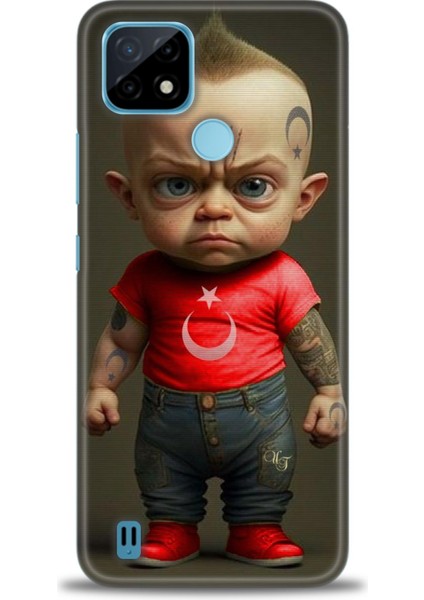 Realme C21 Kılıf Hd Baskılı Kılıf + Seramik Tam Kaplayan Ekran Koruyucu 244