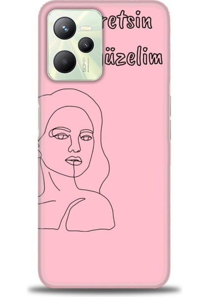 Realme C35 Kılıf Hd Baskılı Kılıf + Seramik Tam Kaplayan Ekran Koruyucu 162