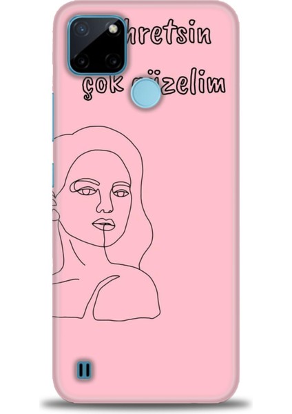 Realme C21Y Kılıf Hd Baskılı Kılıf + Seramik Tam Kaplayan Ekran Koruyucu 162