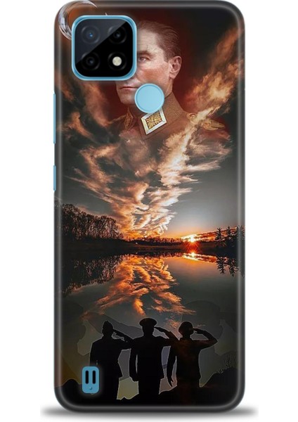 Realme C21 Kılıf Hd Baskılı Kılıf + Seramik Tam Kaplayan Ekran Koruyucu 26