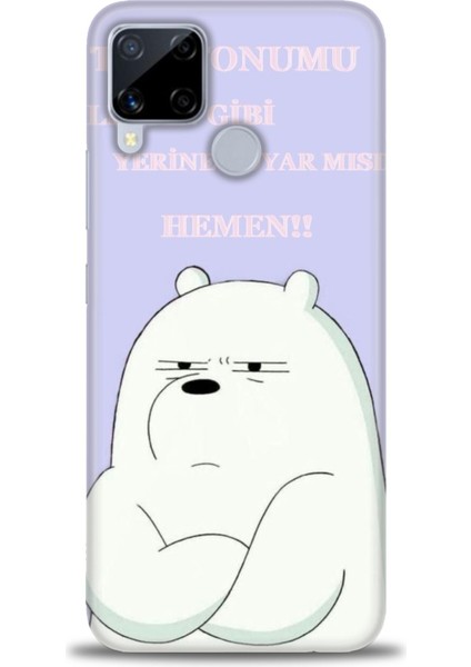 Realme C15 Kılıf Hd Baskılı Kılıf + Seramik Tam Kaplayan Ekran Koruyucu 159