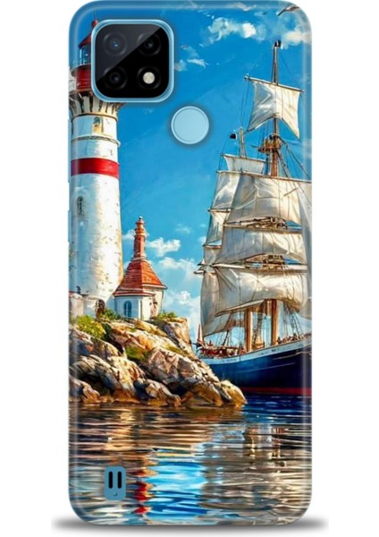Realme C21 Kılıf Hd Baskılı Kılıf + Seramik Tam Kaplayan Ekran Koruyucu 239