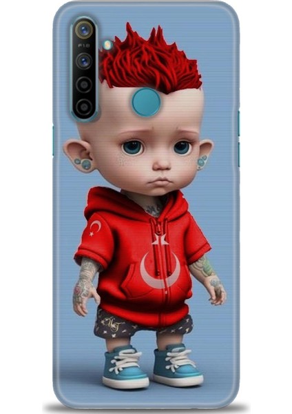 Realme C3 Kılıf Hd Baskılı Kılıf + Seramik Tam Kaplayan Ekran Koruyucu 242