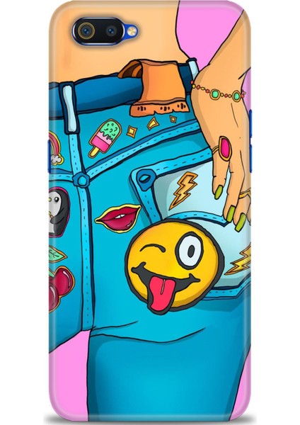 Realme C2 Kılıf Hd Baskılı Kılıf + Seramik Tam Kaplayan Ekran Koruyucu 448