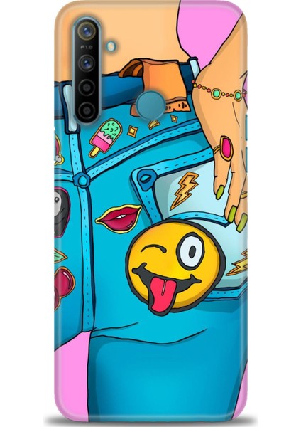 Realme C3 Kılıf Hd Baskılı Kılıf + Seramik Tam Kaplayan Ekran Koruyucu 448