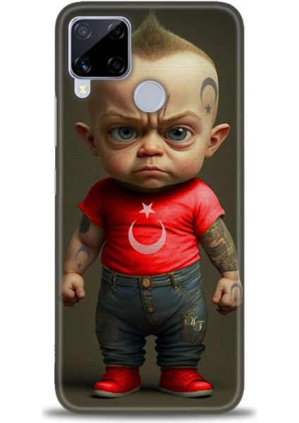 Realme C15 Kılıf Hd Baskılı Kılıf + Seramik Tam Kaplayan Ekran Koruyucu 244