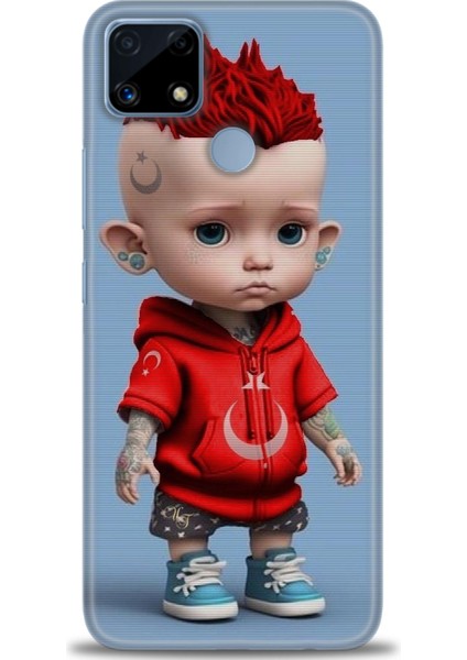Realme C25 Kılıf Hd Baskılı Kılıf + Seramik Tam Kaplayan Ekran Koruyucu 242