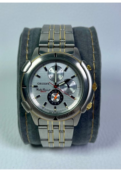 BS902025112A Retro Model Yuvarlak Metalik Kasa Üç Fonksiyonlu Gri Kadranlı Şık Erkek Kol Saati